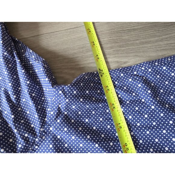 L.L. Bean Womens Wrinkle Free Button-Up Blouse 1X Polka Dot Blue/White NWOT - Picture 7 of 7